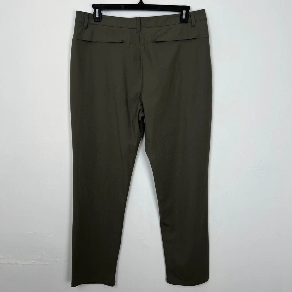 SKYR Tricot Dynasty Slim Fit Pant Olive Green Polyester Spandex Size 36x32